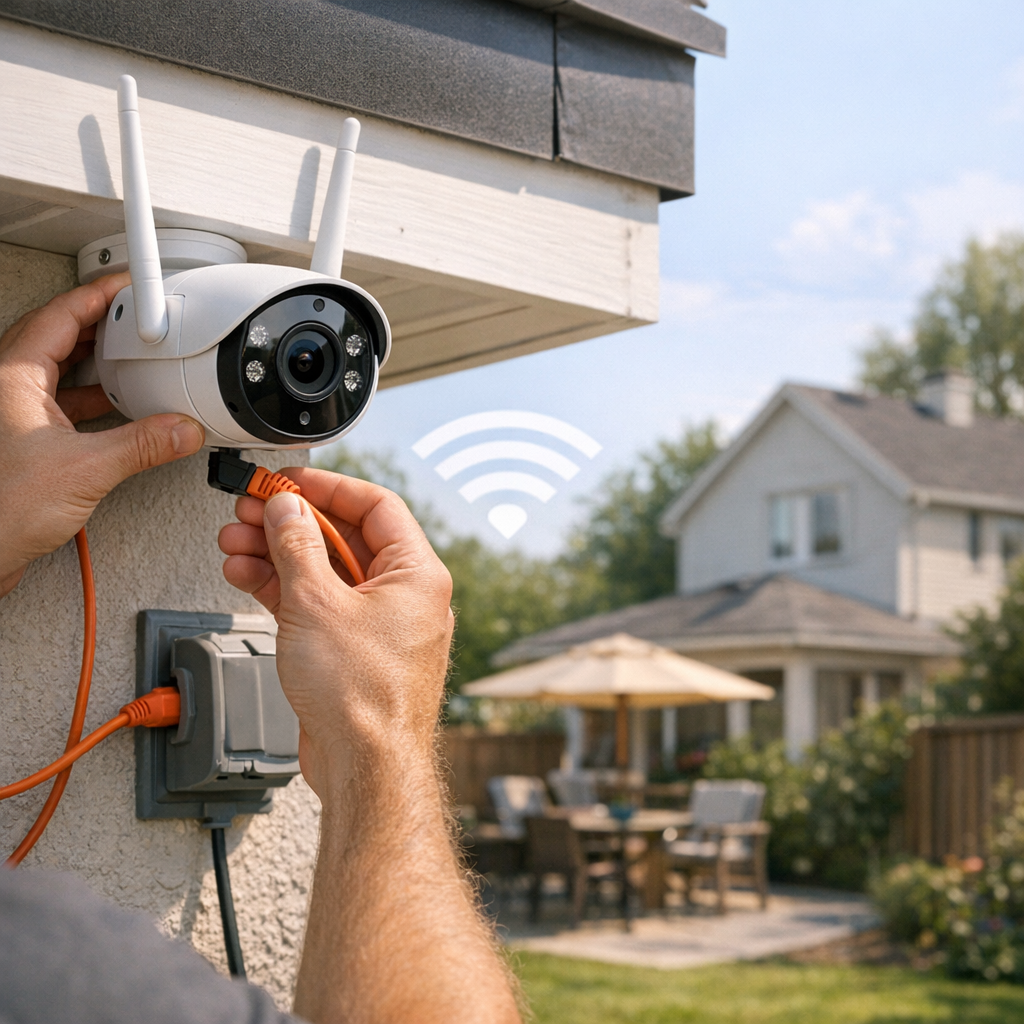 Installation de la caméra extérieure WiFi : emplacement, alimentation et portée