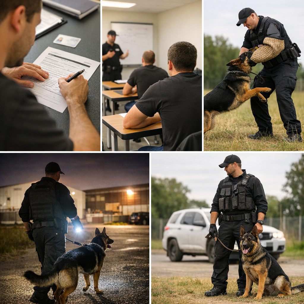 Comment devenir agent de sécurité cynophile : parcours candidat + chien en 5 étapes