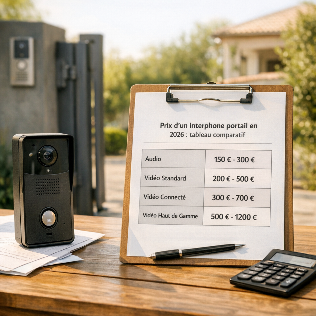 4. Prix d’un interphone portail en 2026 : tableau comparatif des fourchettes