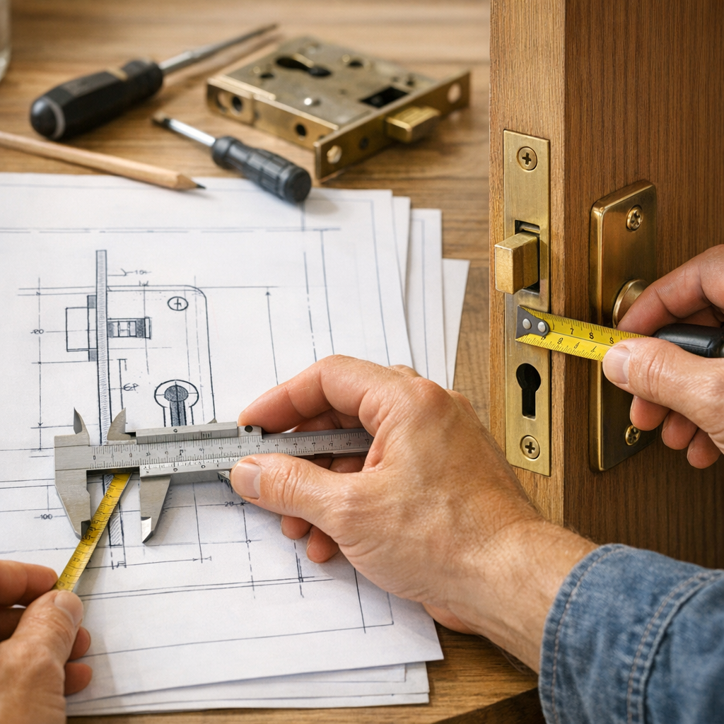 Comment mesurer une serrure sur un plan ou sur la porte ?