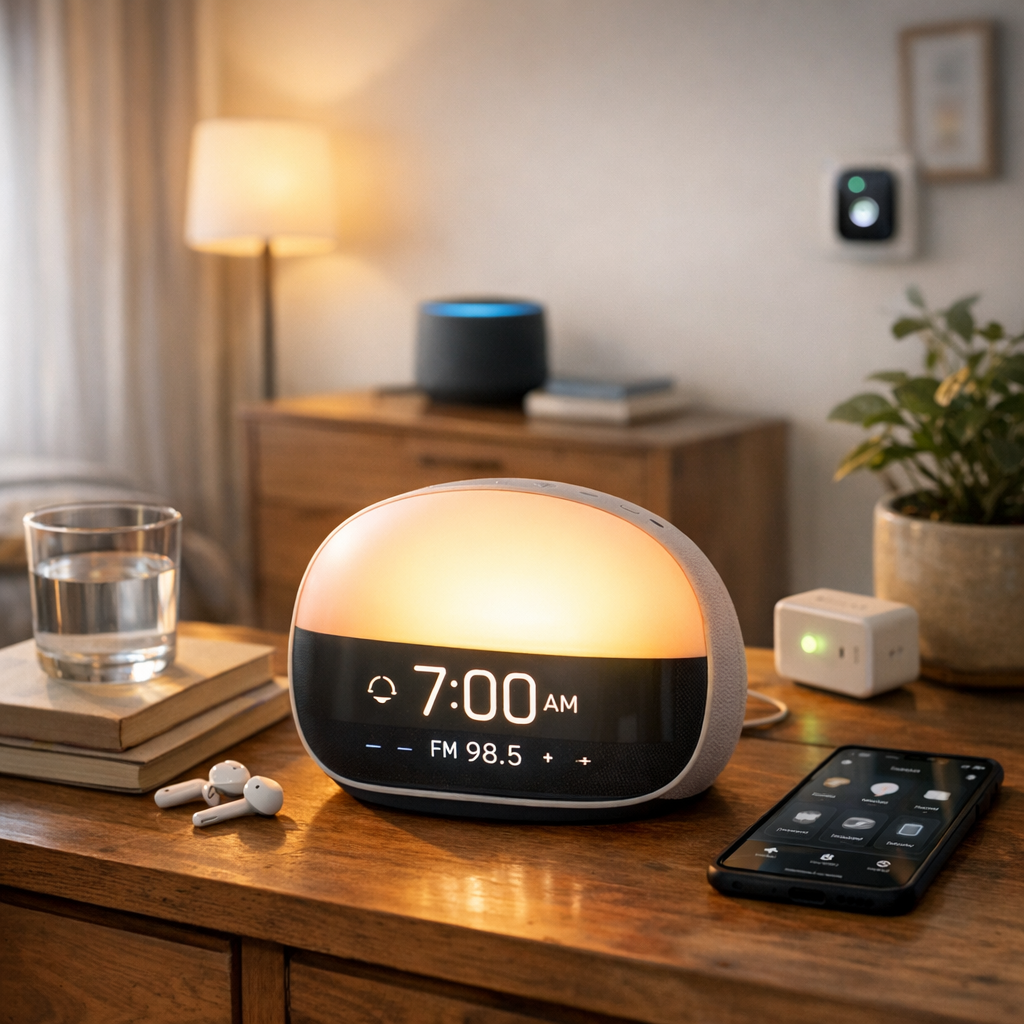 4. Bien plus qu’un réveil : radio, routines, lumière et maison connectée