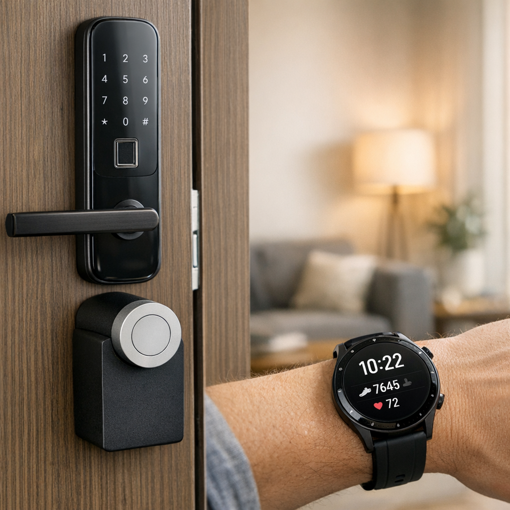 Smart lock Huawei côté serrure : porte intelligente, Nuki et montre Huawei