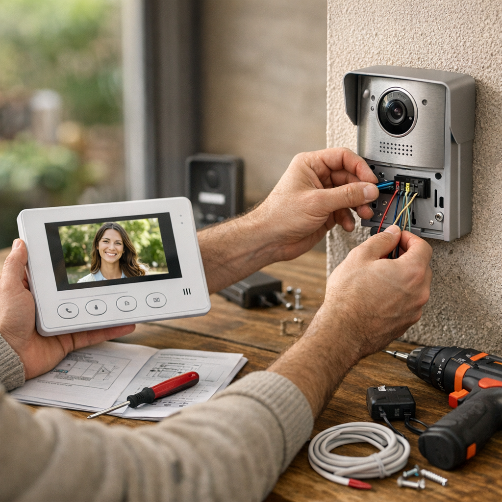 Comment brancher et installer un visiophone Extel sans fil ou 2 fils ?